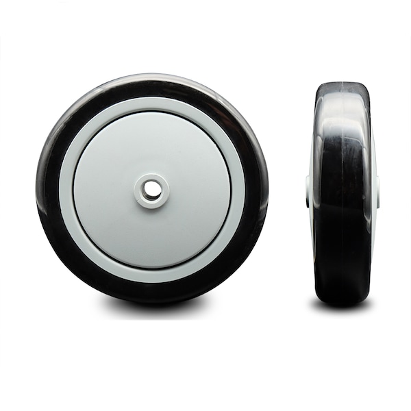 SCC - 5" Black Poly on Polyolefin Wheel Only - 3/8" Bore - 350 lbs Capacity